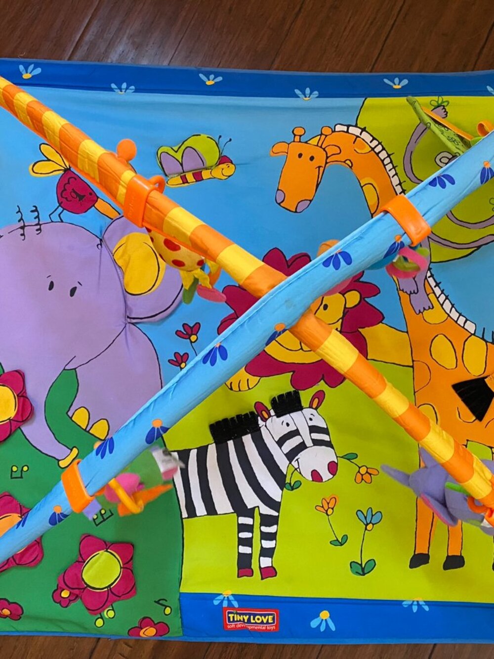 Baby Play Gym Tummy Time Activity Floor Play Mat with Hanging Toys Safari Theme - Picture 2 of 5
